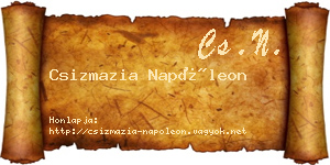 Csizmazia Napóleon névjegykártya